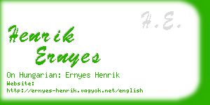 henrik ernyes business card